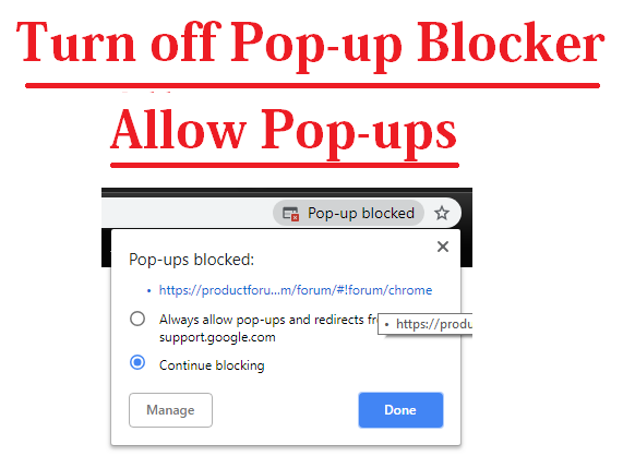 tunr off popup blocjer for google chrome on mac